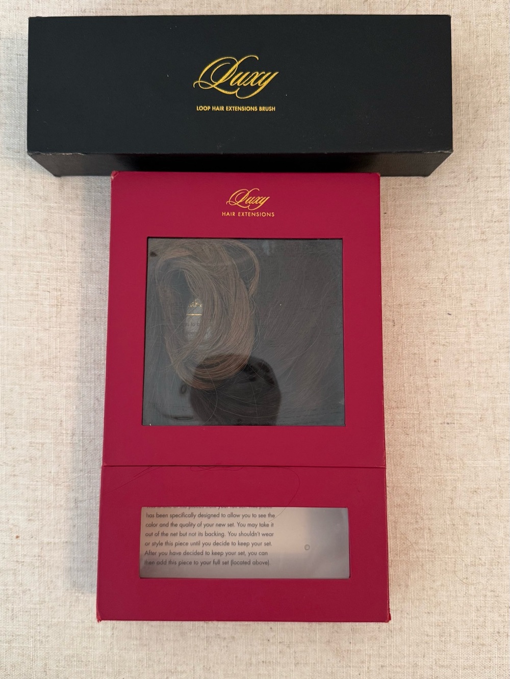 Luxy hair extension and brush